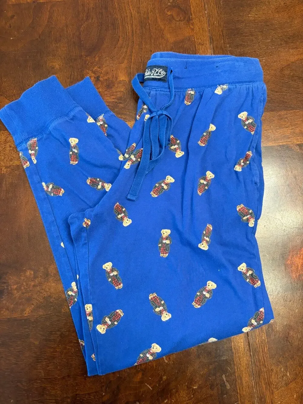 Polo Ralph Lauren Mens Medium Blue Polo Bear Jogger Pajama Pants